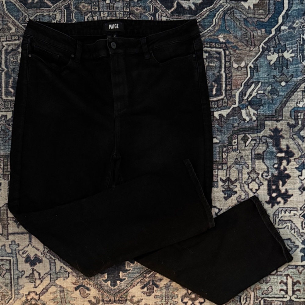 PAIGE Women’s CINDY size 34 Dark Black waxed denim Jeans barely worn